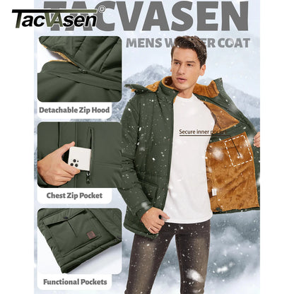 TACVASEN Men's Winter Fleece Jacket – Ultimate Warmth & Protection