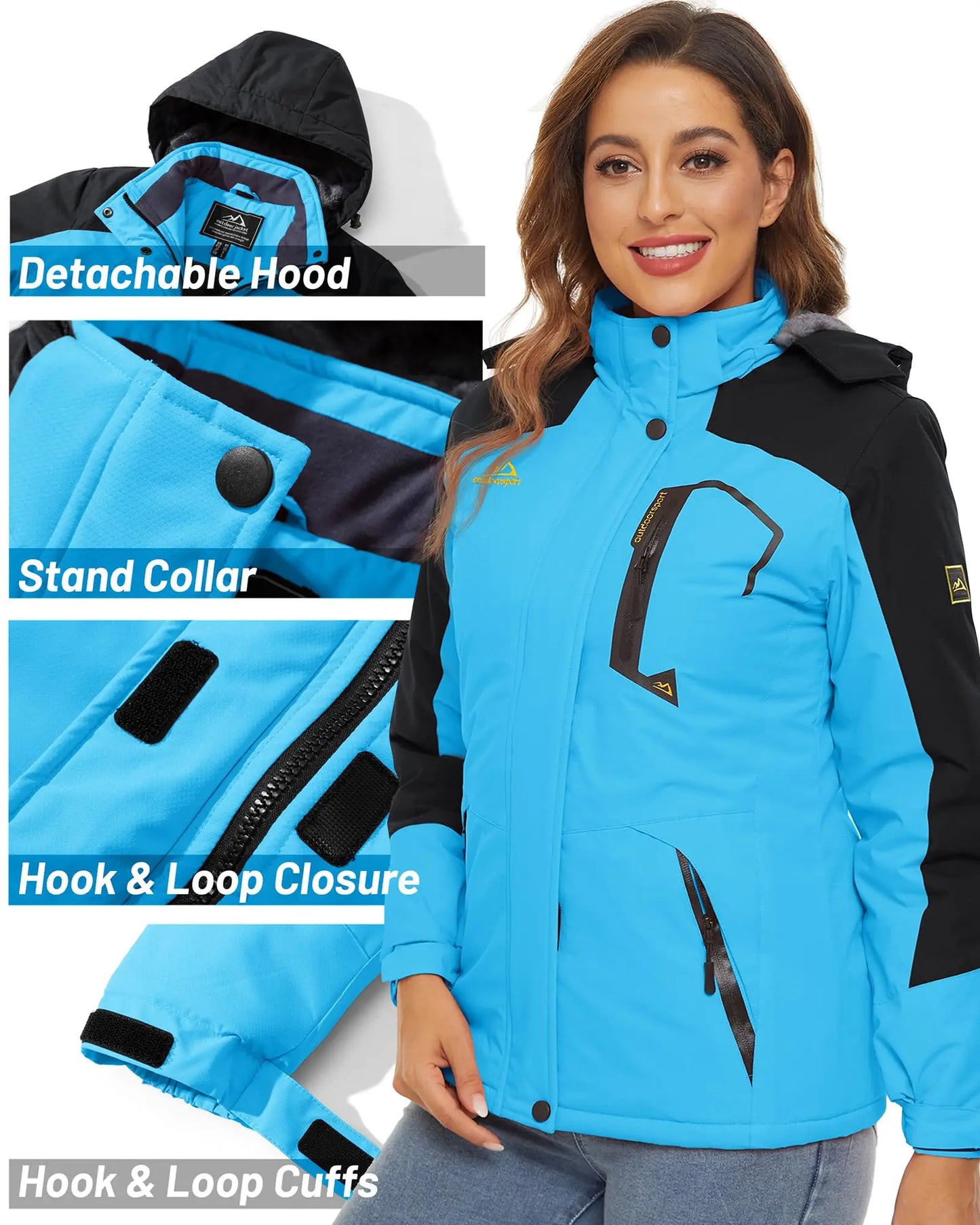 TACVASEN Women's Waterproof Winter Jacket – Insulated Ski & Snowboard Coat, Thermal Fleece Windbreaker for Outdoor & Work