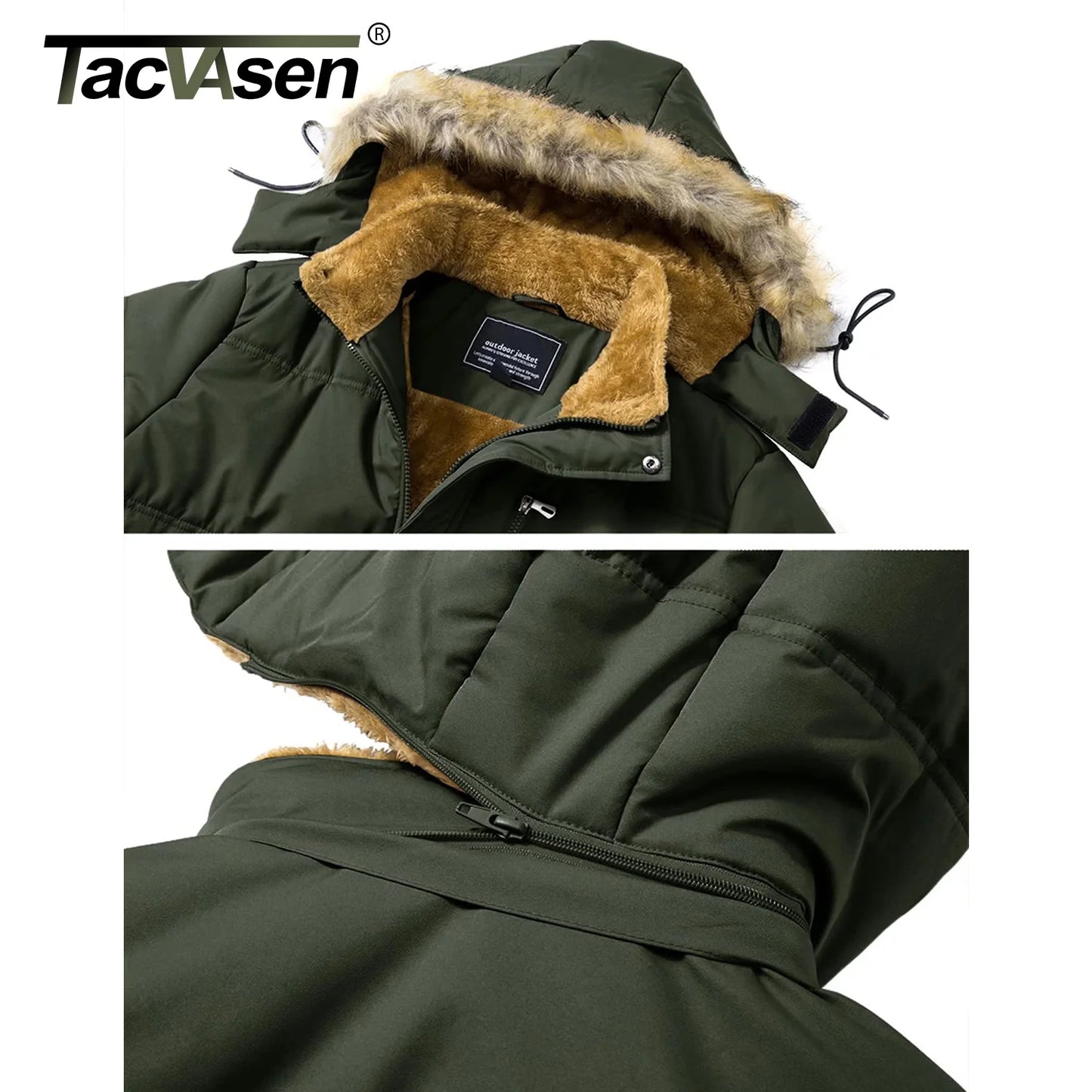 TACVASEN Men's Winter Fleece Jacket – Ultimate Warmth & Protection