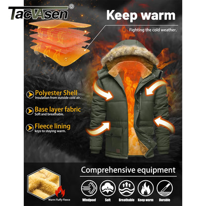 TACVASEN Men's Winter Fleece Jacket – Ultimate Warmth & Protection