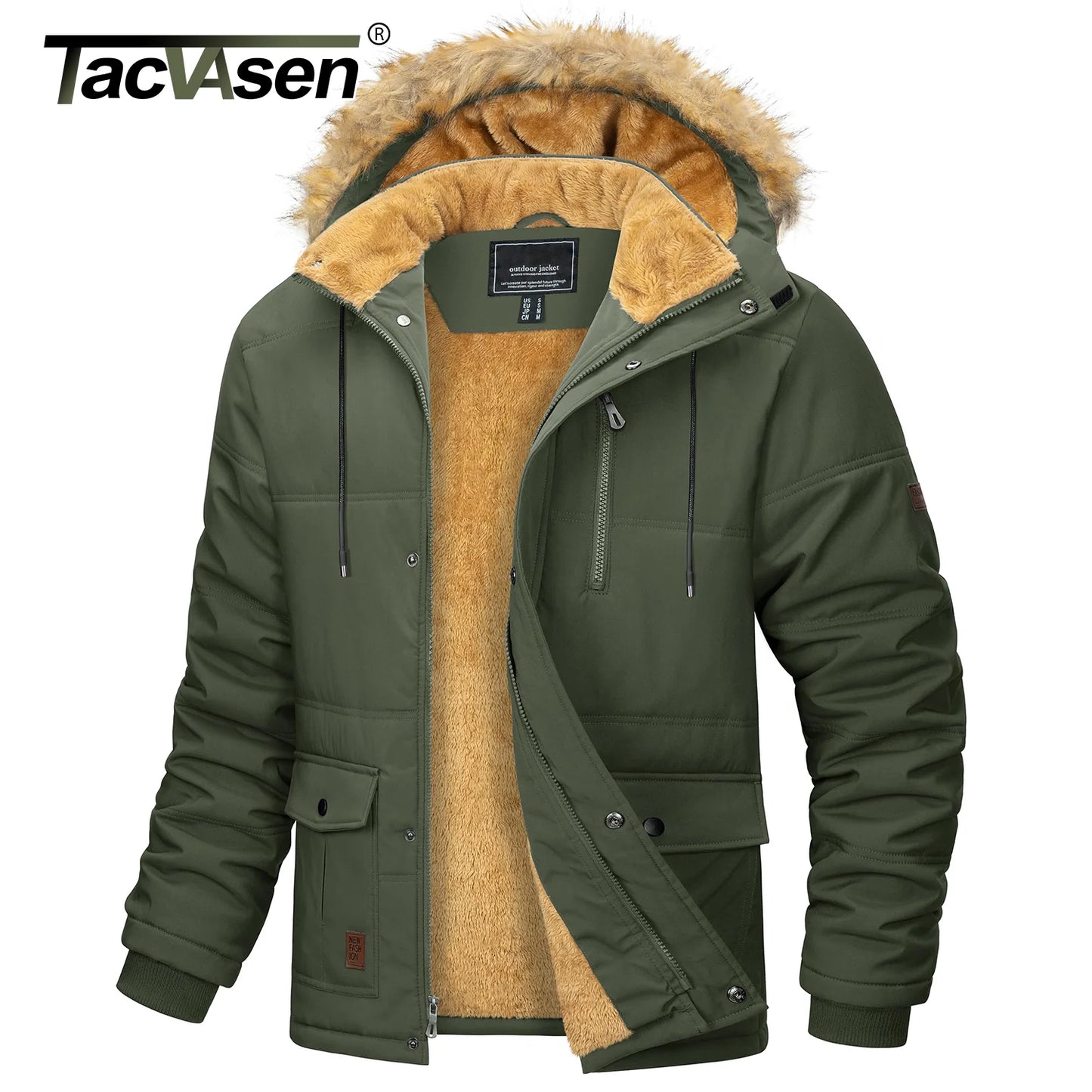 TACVASEN Men's Winter Fleece Jacket – Ultimate Warmth & Protection